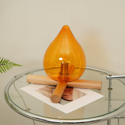Contemporary Wood Wooden Cross Table Lamp 1-Light