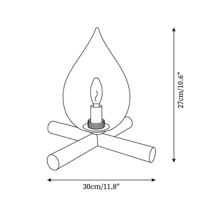 Contemporary Wood Wooden Cross Table Lamp 1-Light