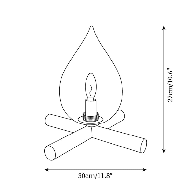 Contemporary Wood Wooden Cross Table Lamp 1-Light