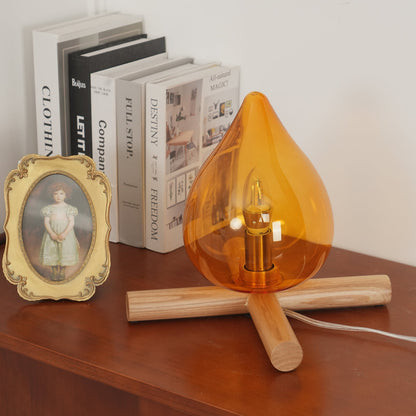Contemporary Wood Wooden Cross Table Lamp 1-Light