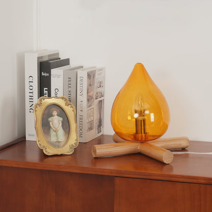 Contemporary Wood Wooden Cross Table Lamp 1-Light