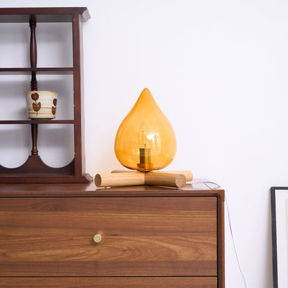 Contemporary Wood Wooden Cross Table Lamp 1-Light