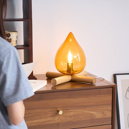 Contemporary Wood Wooden Cross Table Lamp 1-Light