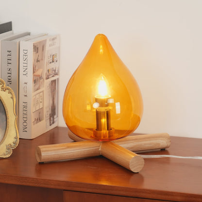 Contemporary Wood Wooden Cross Table Lamp 1-Light