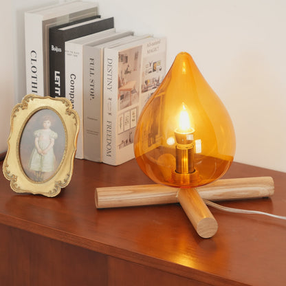 Contemporary Wood Wooden Cross Table Lamp 1-Light