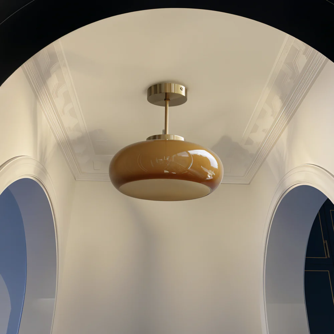 Retro Glass Ceiling Light 1-Light