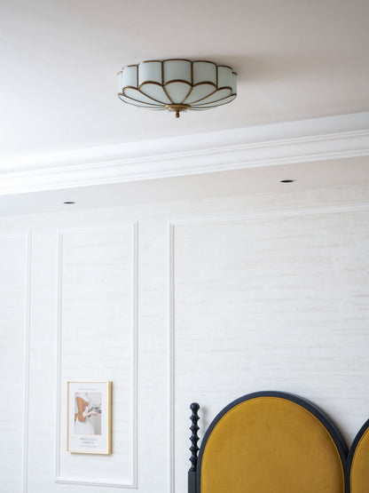 Contemporary Copper Petal Shade Ceiling Light 1-Light