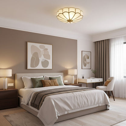 Contemporary Copper Petal Shade Ceiling Light 1-Light