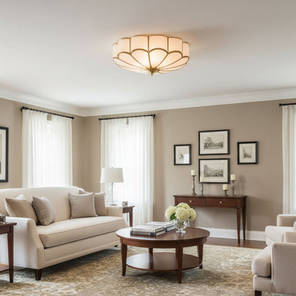 Contemporary Copper Petal Shade Ceiling Light 1-Light