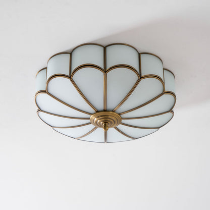 Contemporary Copper Petal Shade Ceiling Light 1-Light
