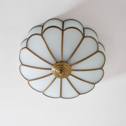 Contemporary Copper Petal Shade Ceiling Light 1-Light