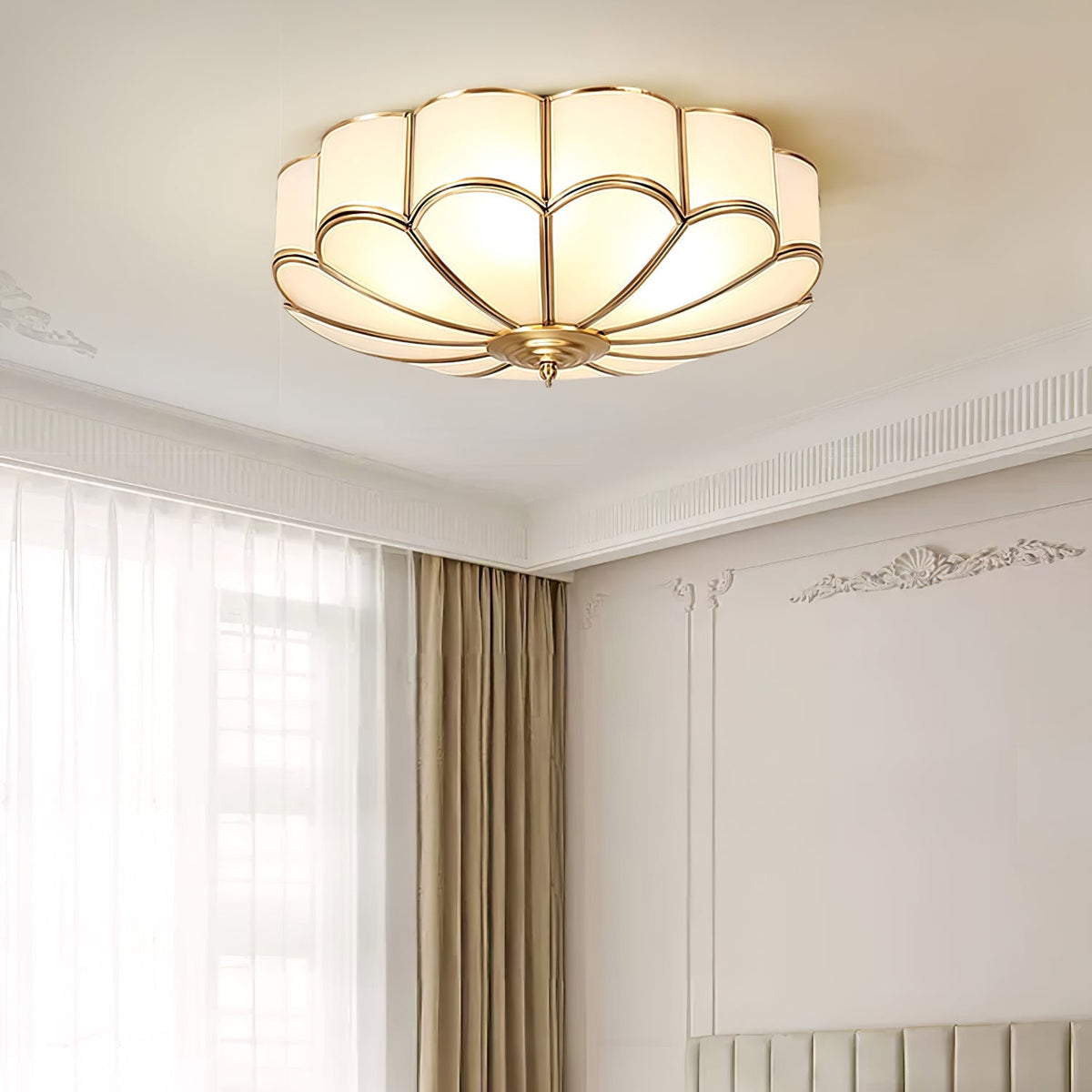 Contemporary Copper Petal Shade Ceiling Light 1-Light