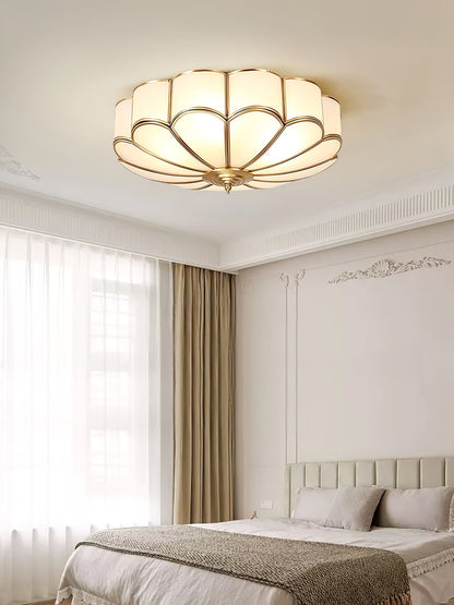 Contemporary Copper Petal Shade Ceiling Light 1-Light