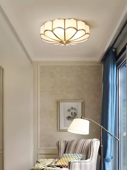Contemporary Copper Petal Shade Ceiling Light 1-Light