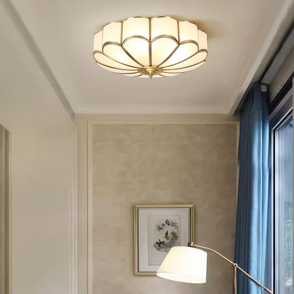 Contemporary Copper Petal Shade Ceiling Light 1-Light