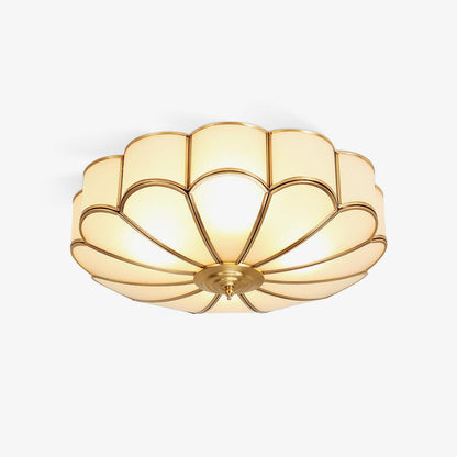 Contemporary Copper Petal Shade Ceiling Light 1-Light