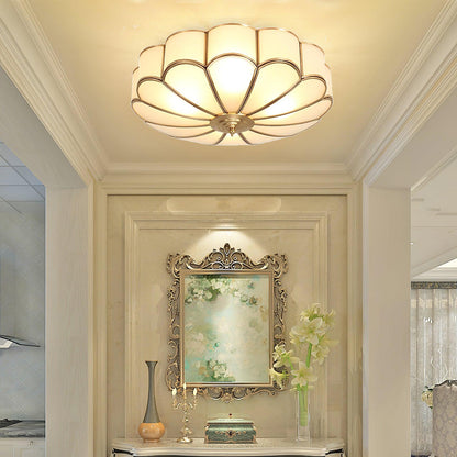 Contemporary Copper Petal Shade Ceiling Light 1-Light