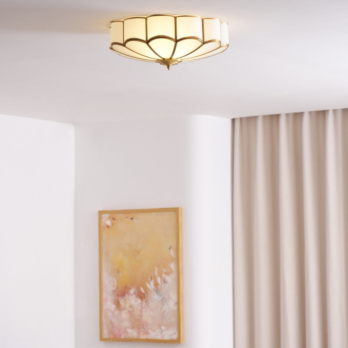 Contemporary Copper Petal Shade Ceiling Light 1-Light