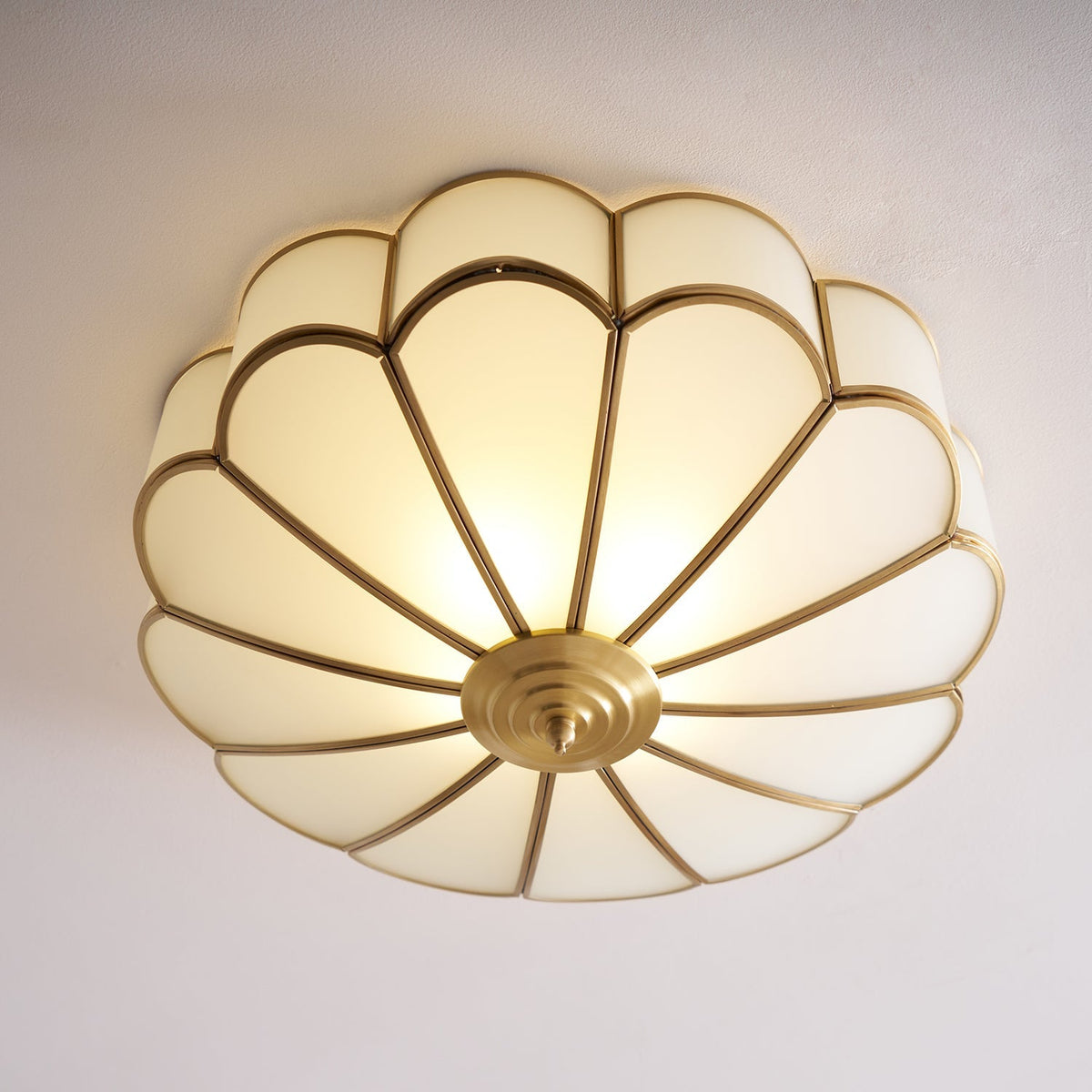 Contemporary Copper Petal Shade Ceiling Light 1-Light