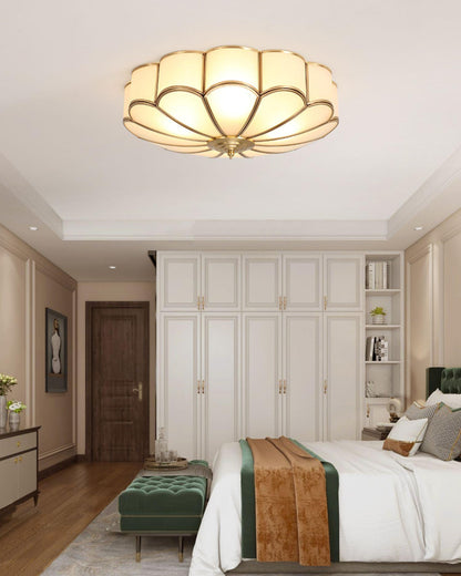 Contemporary Copper Petal Shade Ceiling Light 1-Light