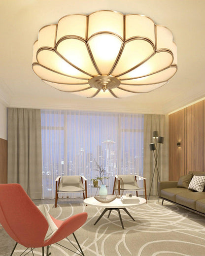 Contemporary Copper Petal Shade Ceiling Light 1-Light