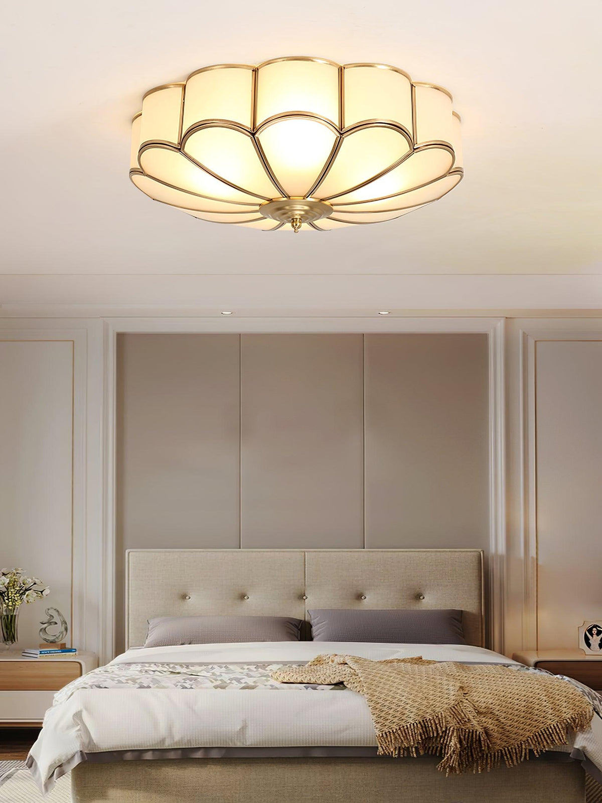 Contemporary Copper Petal Shade Ceiling Light 1-Light