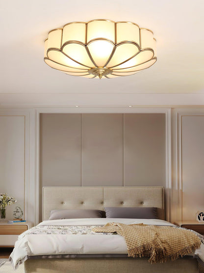 Contemporary Copper Petal Shade Ceiling Light 1-Light