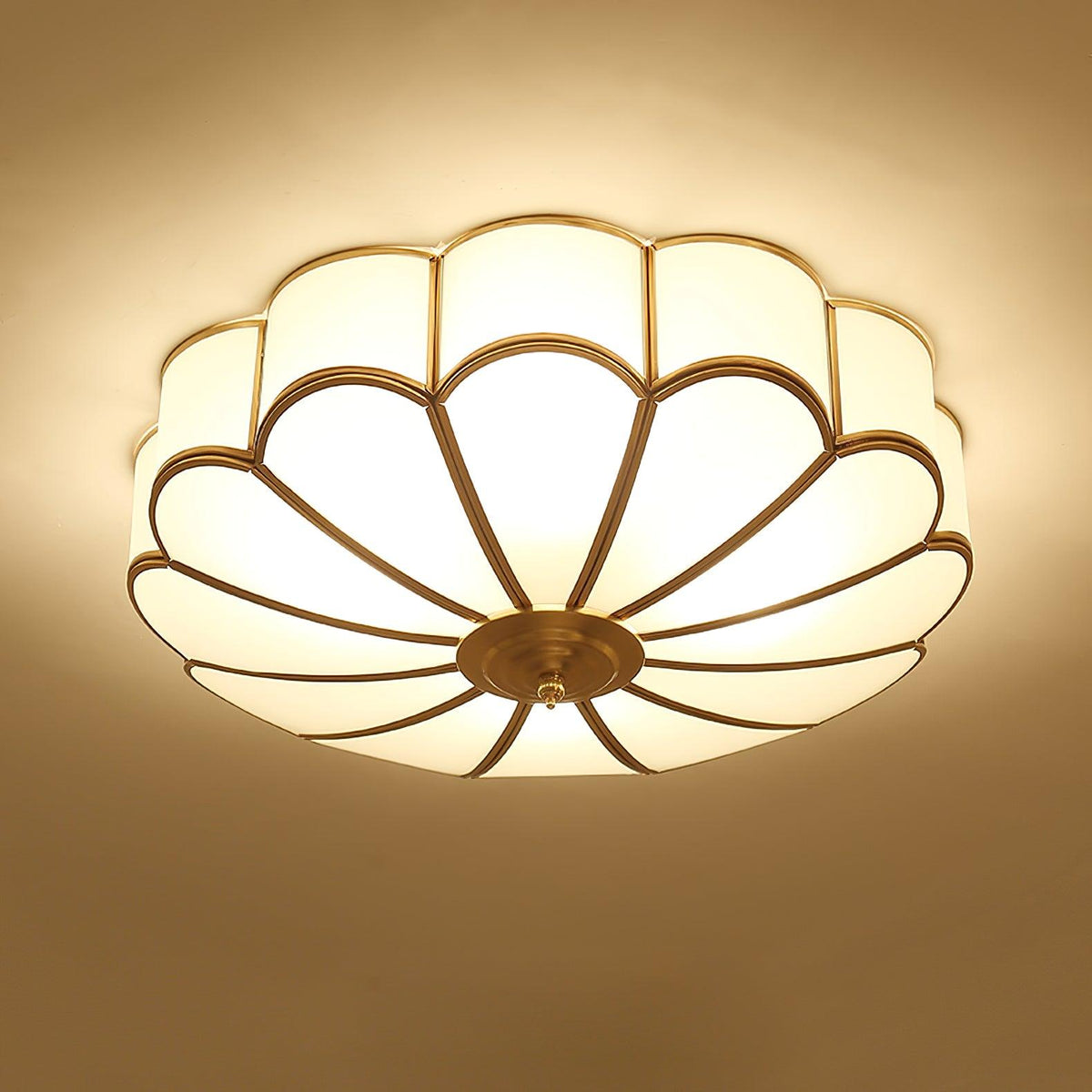 Contemporary Copper Petal Shade Ceiling Light 1-Light