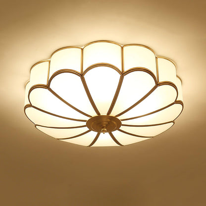 Contemporary Copper Petal Shade Ceiling Light 1-Light