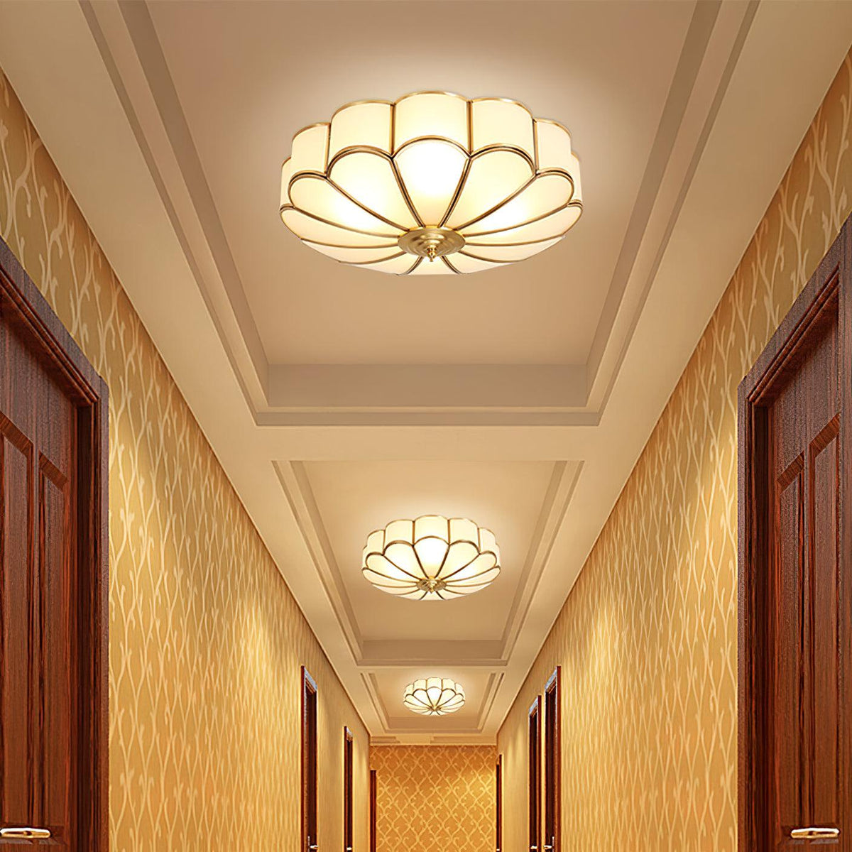 Contemporary Copper Petal Shade Ceiling Light 1-Light