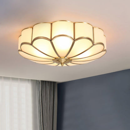 Contemporary Copper Petal Shade Ceiling Light 1-Light