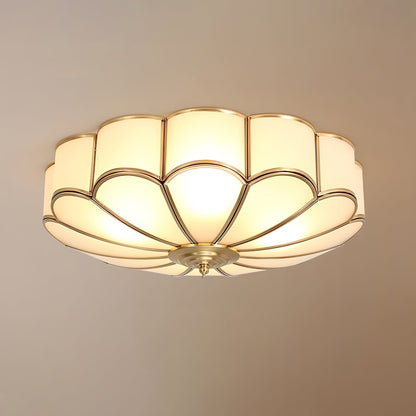 Contemporary Copper Petal Shade Ceiling Light 1-Light