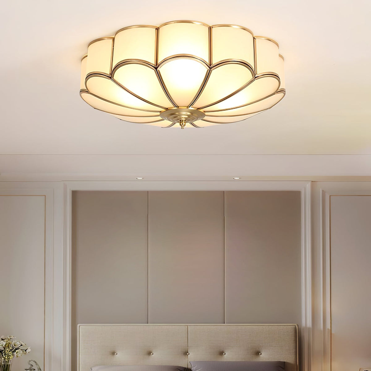 Contemporary Copper Petal Shade Ceiling Light 1-Light