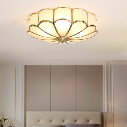 Contemporary Copper Petal Shade Ceiling Light 1-Light