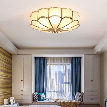 Contemporary Copper Petal Shade Ceiling Light 1-Light