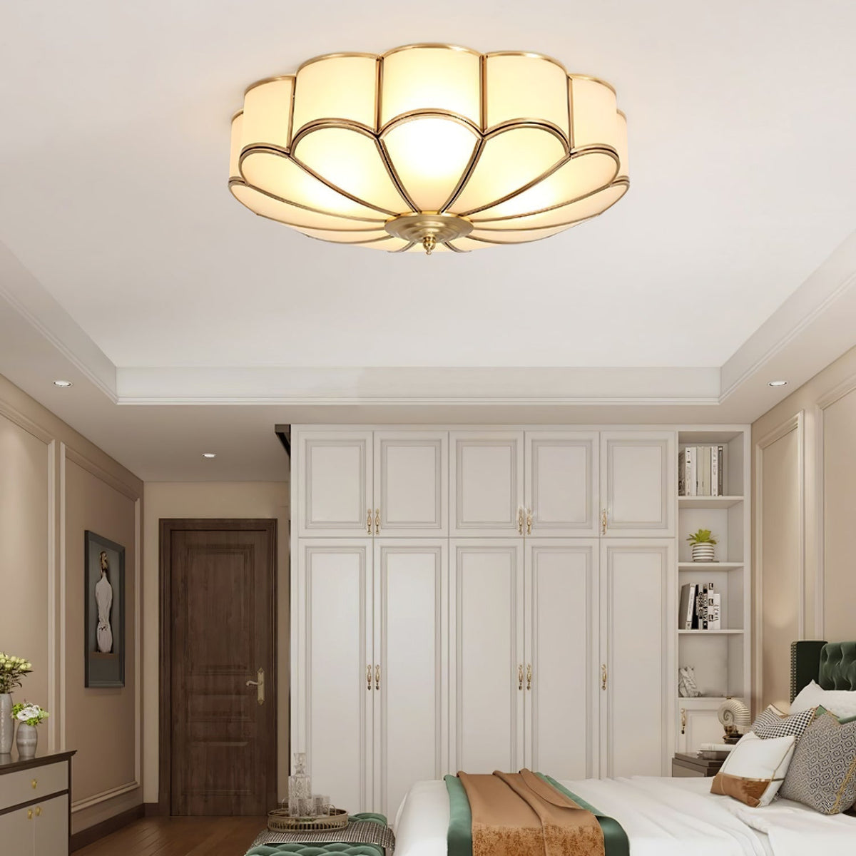 Contemporary Copper Petal Shade Ceiling Light 1-Light