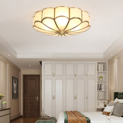 Contemporary Copper Petal Shade Ceiling Light 1-Light