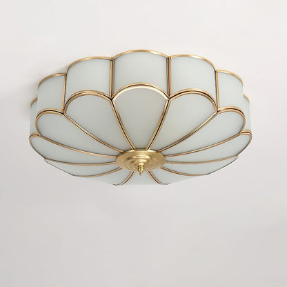 Contemporary Copper Petal Shade Ceiling Light 1-Light