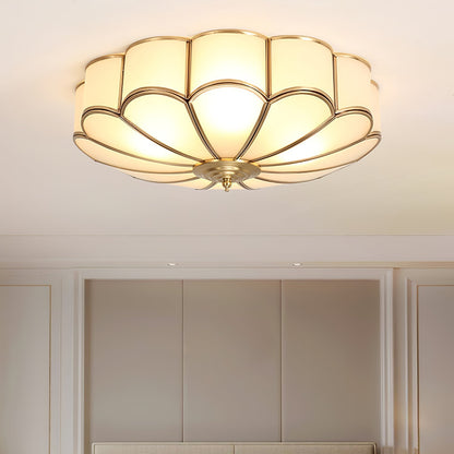 Contemporary Copper Petal Shade Ceiling Light 1-Light