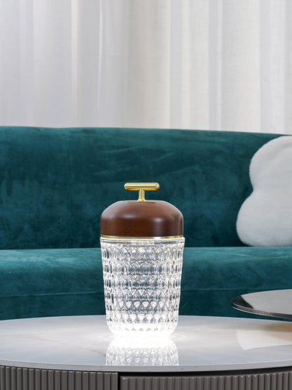 Contemporary Crystal Top Handle Table Lamp 1-Light