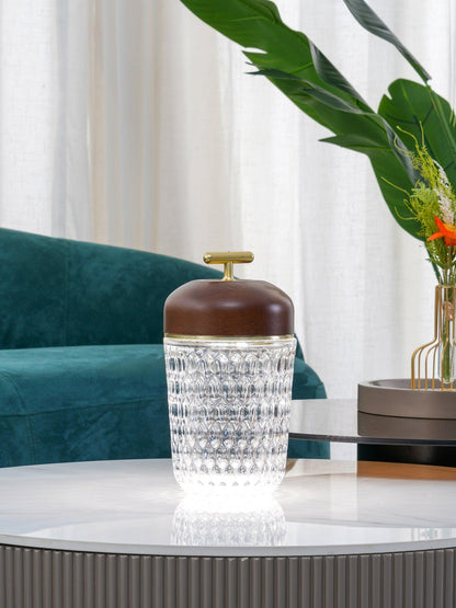 Contemporary Crystal Top Handle Table Lamp 1-Light