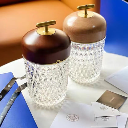 Contemporary Crystal Top Handle Table Lamp 1-Light