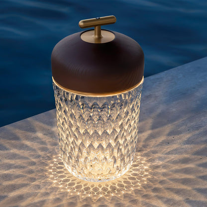 Contemporary Crystal Top Handle Table Lamp 1-Light