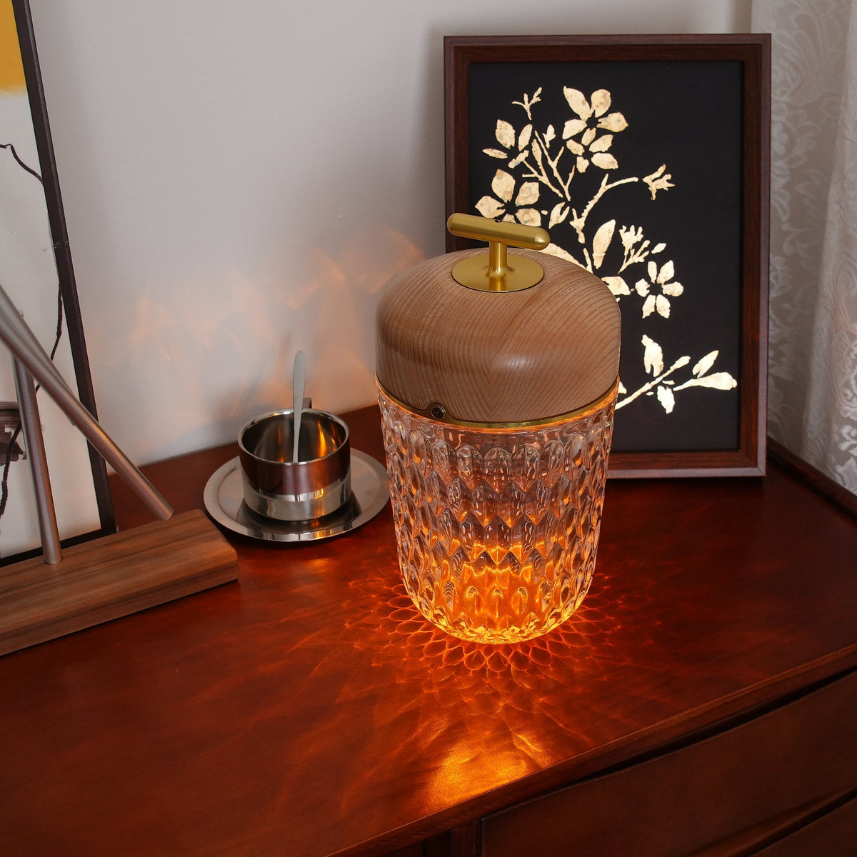 Contemporary Crystal Top Handle Table Lamp 1-Light