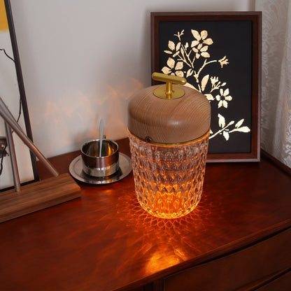 Contemporary Crystal Top Handle Table Lamp 1-Light