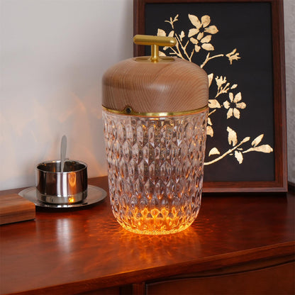 Contemporary Crystal Top Handle Table Lamp 1-Light