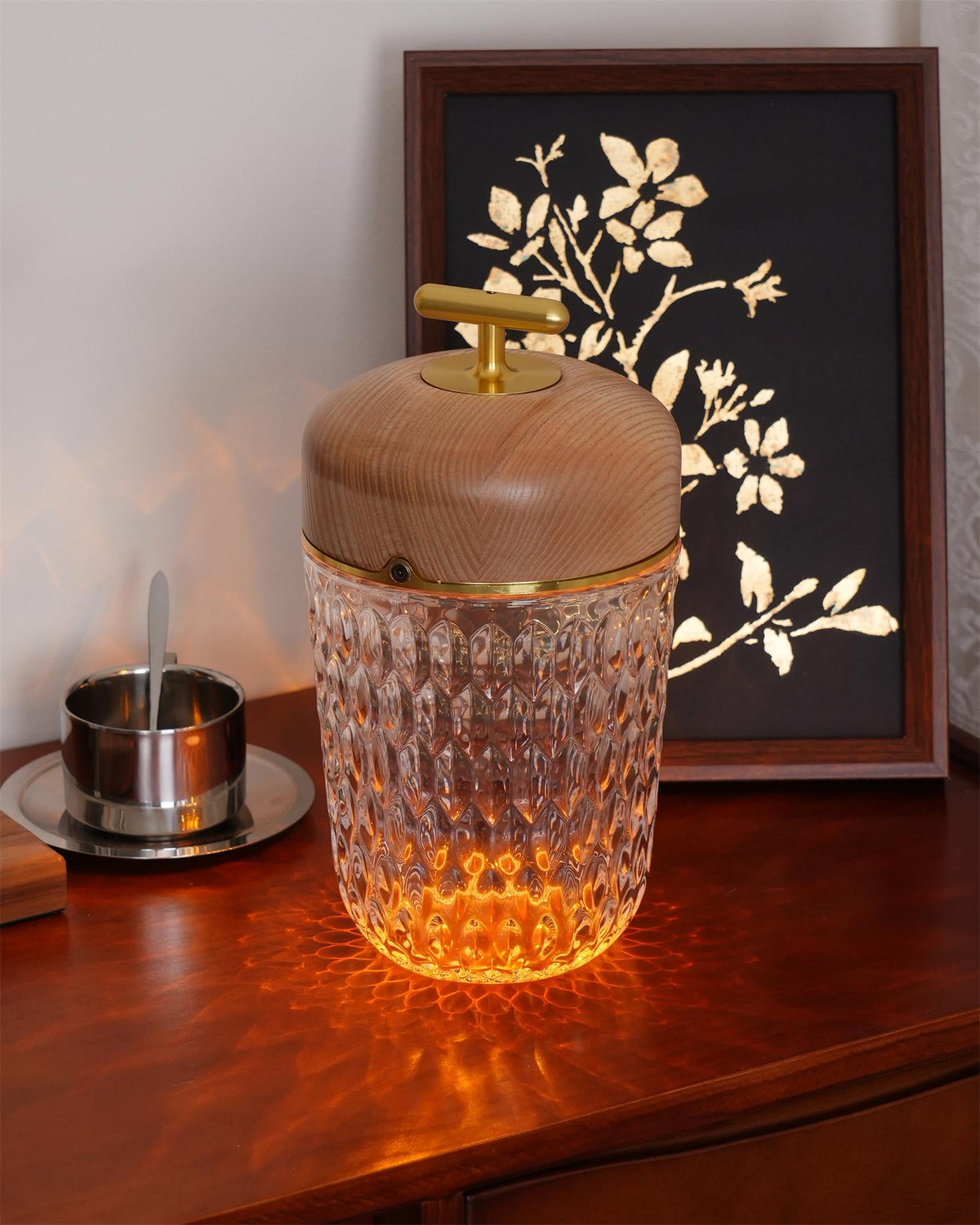 Contemporary Crystal Top Handle Table Lamp 1-Light
