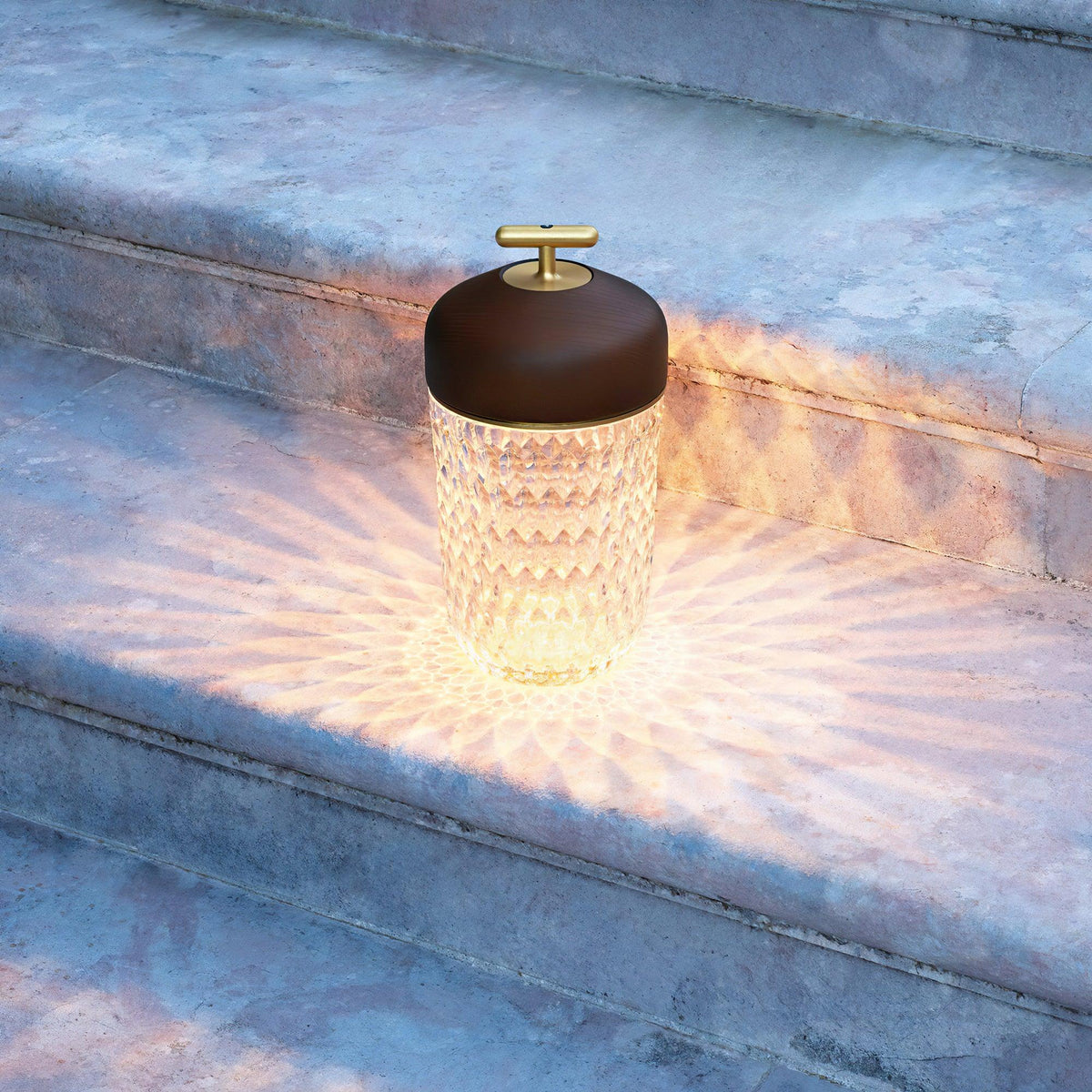 Contemporary Crystal Top Handle Table Lamp 1-Light