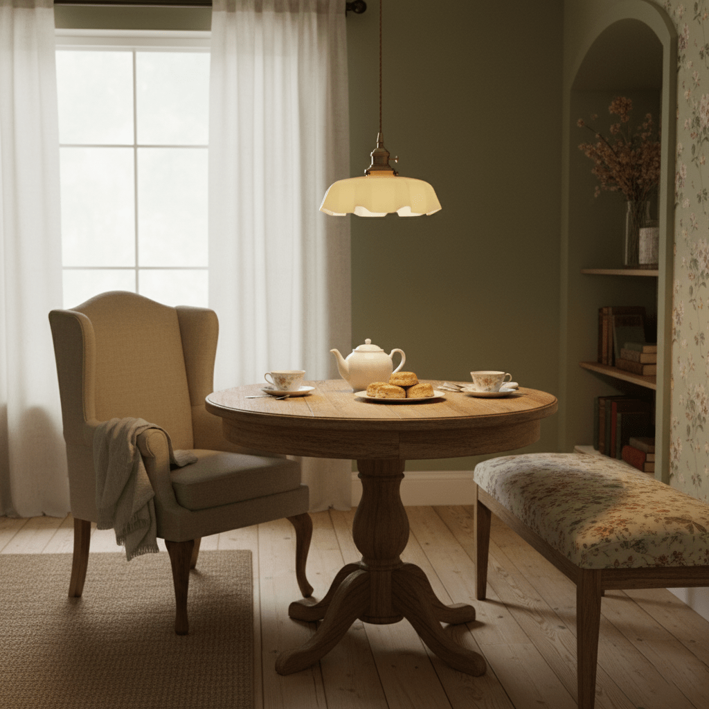 French-Inspired Ruffled Glass Brass Pendant Light 1-Light