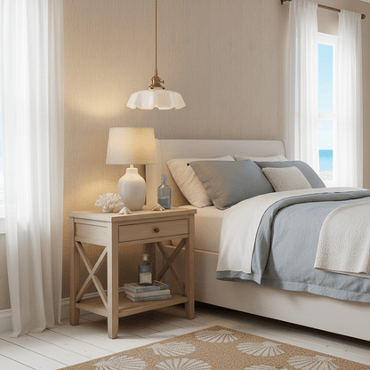 French-Inspired Ruffled Glass Brass Pendant Light 1-Light
